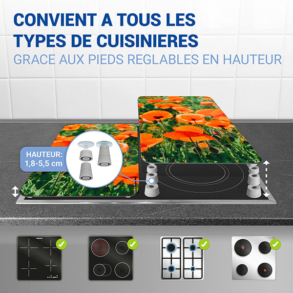 Set 2 couvre-plaques protection motifs Coquelicot Wenko by Maximex - Mathon - 4