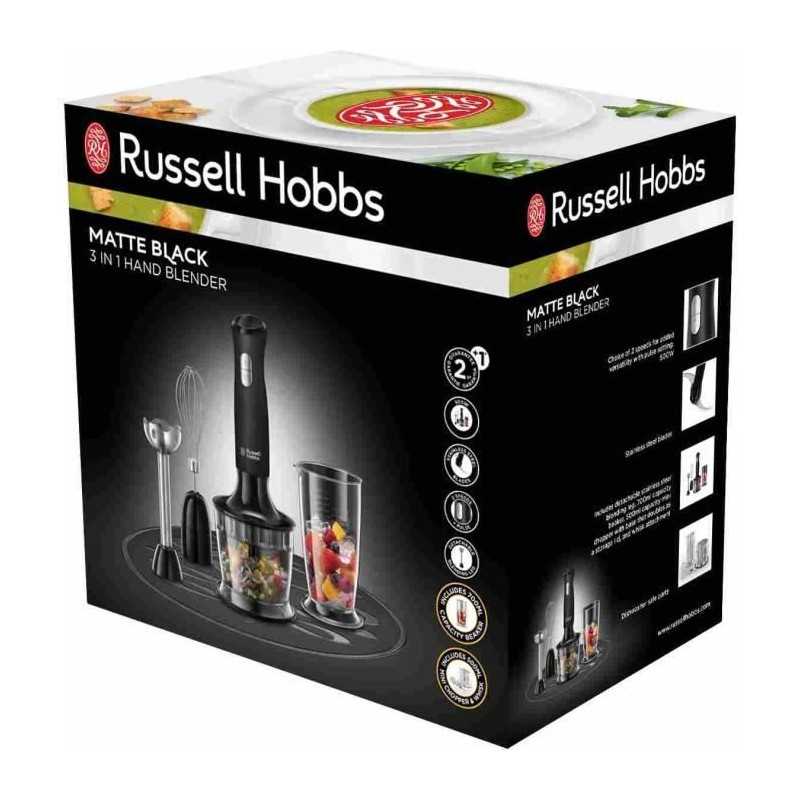 Mixeur Plongeant 3-en-1 -   - Matte Black 24702-56 - 500 W - Bol 700 Ml - Hachoir 500ml - 2 Vitesses Russell Hobbs - Mathon - 4