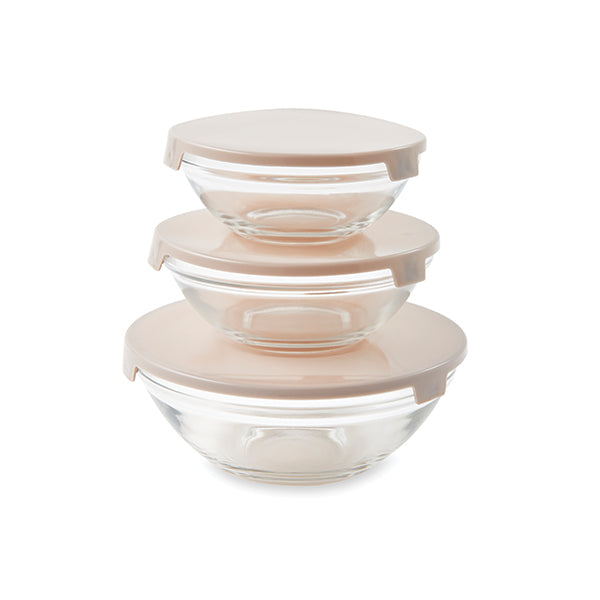 Set de 3 saladiers en verre avec couvercle Mathon - Mathon - 1