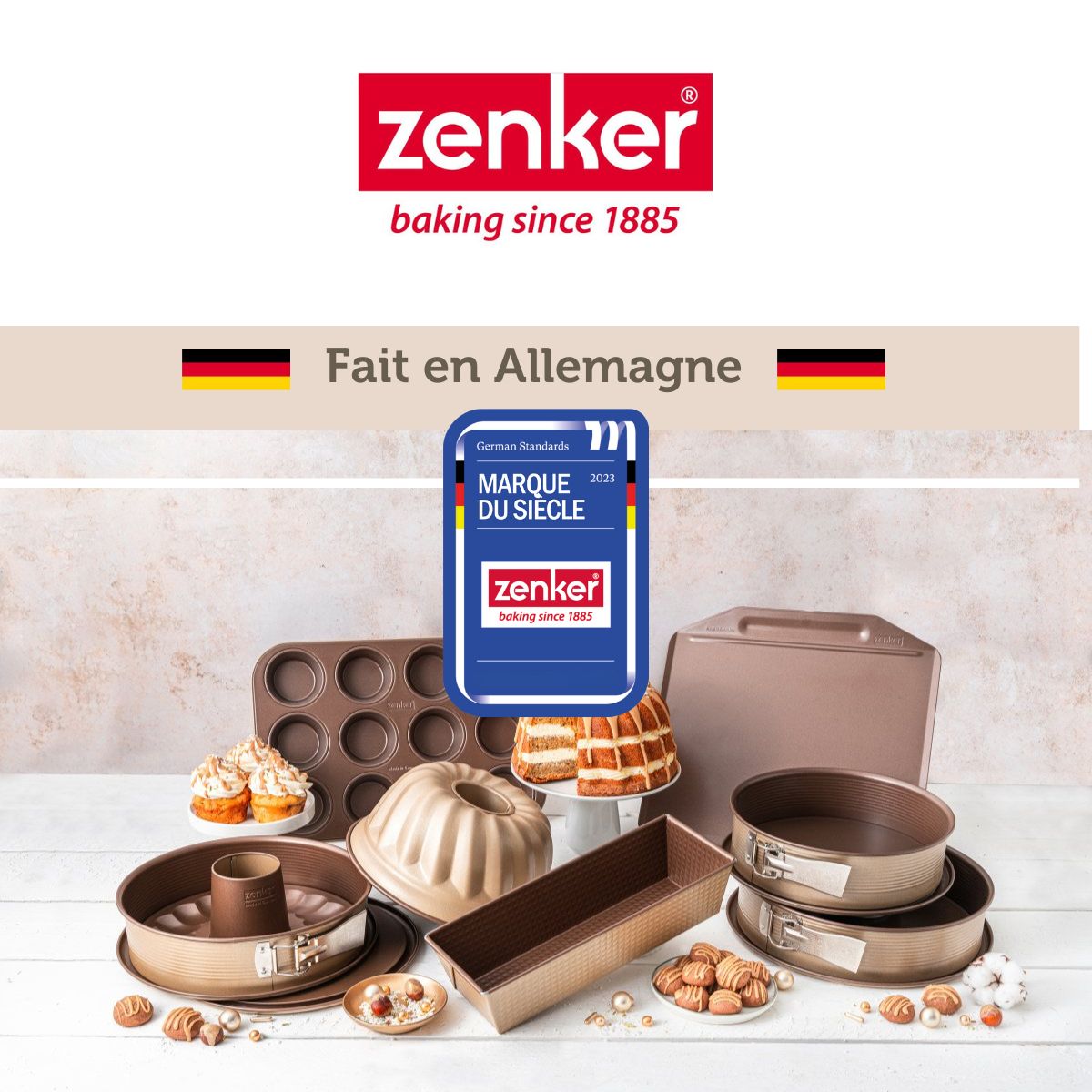 Ensemble de 2 Plaques à pâtisserie sans rebords 36 x 33 cm Zenker Mojave Gold Zenker - Mathon - 6