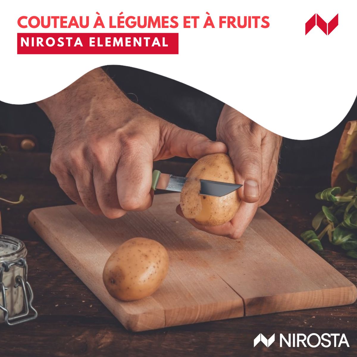 Couteau à légumes 19 cm  Elemental Nirosta - Mathon - 2
