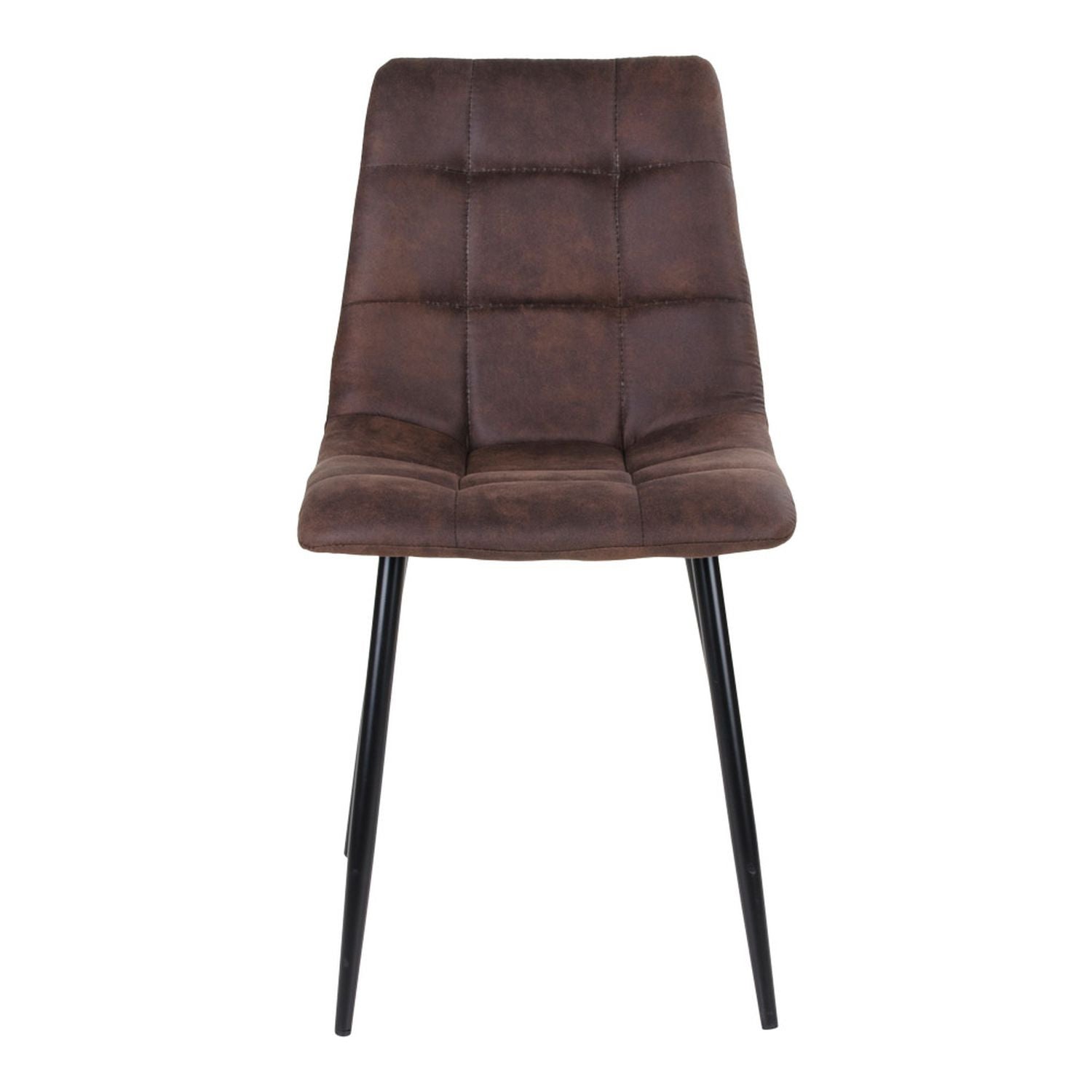 Chaise de salle à manger en microfibre marron foncé avec pieds noirs House Nordic - Mathon