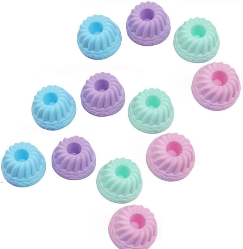 12 Moules à Réutilisables, Faciles à Démouler pour la Pâtisserie Gâteau au Dessert Pudding 4 Couleurs Vendos85 - Mathon
