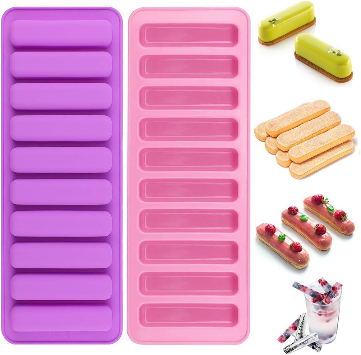 2 Moule Barre de Céréales en Silicone, 10 Cavités Vendos85 - Mathon