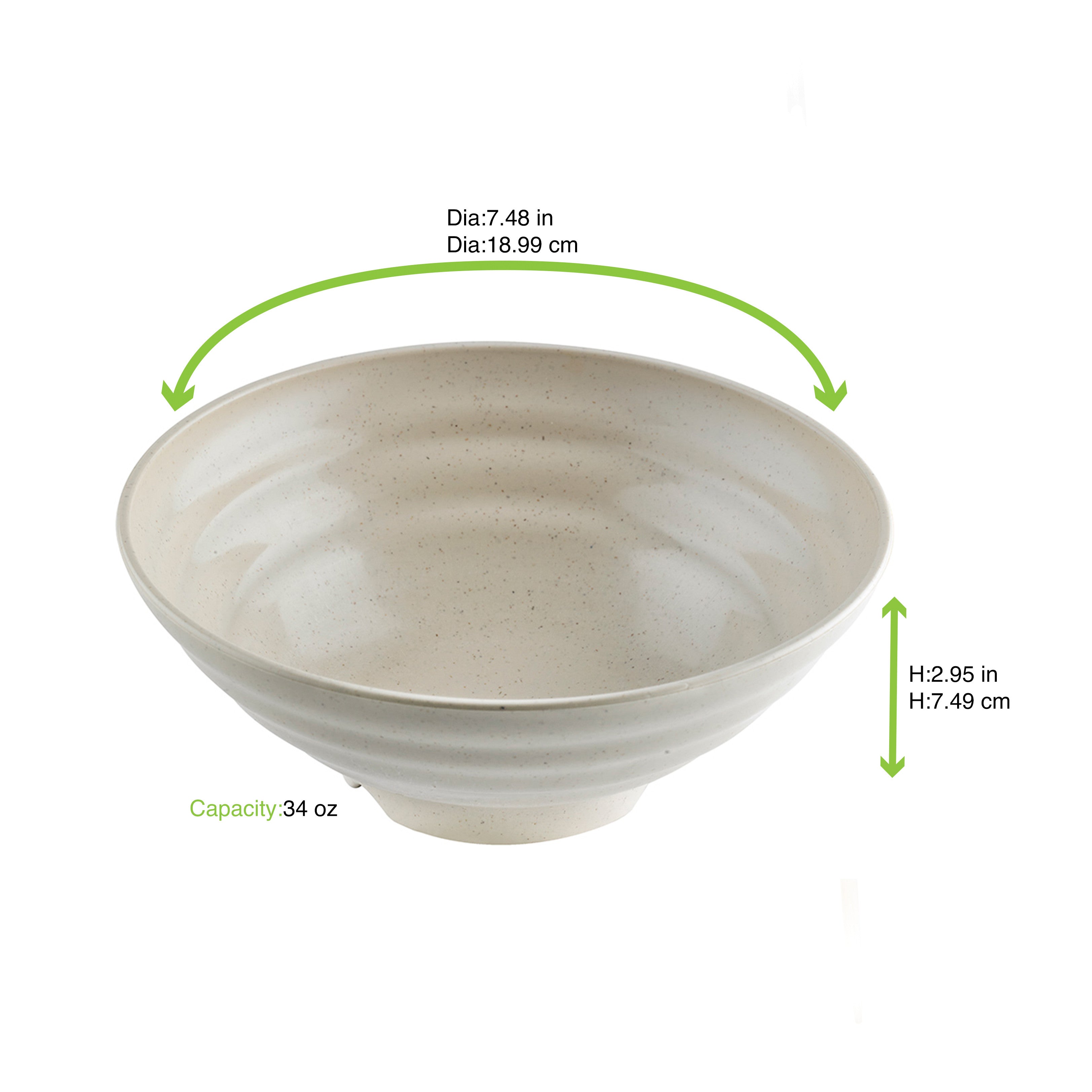 12Pcs - Bol réemployable composite beige  H75mm 1000ml FirstPack - Mathon - 2