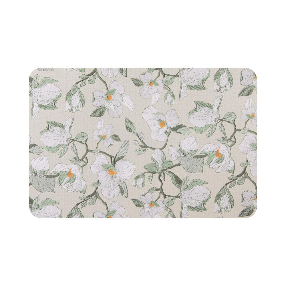 Set de table magnolias rectangulaire vert 44.5x33 cm (lot de 2) Table passion - Mathon - 1