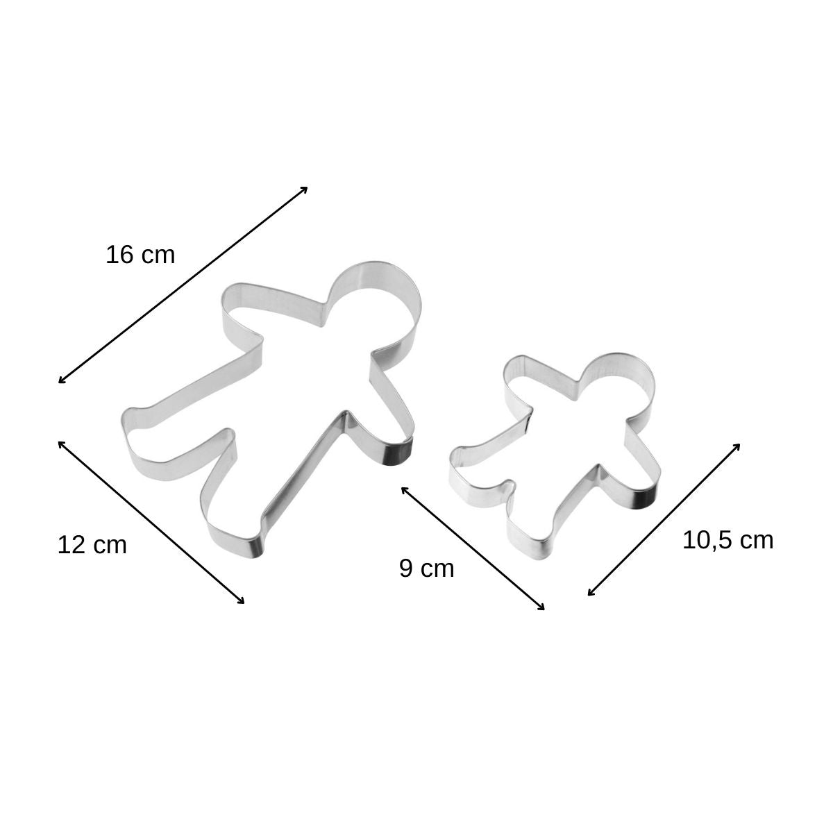 Lot de 2 emporte-pièces en forme de bonhomme en pain d