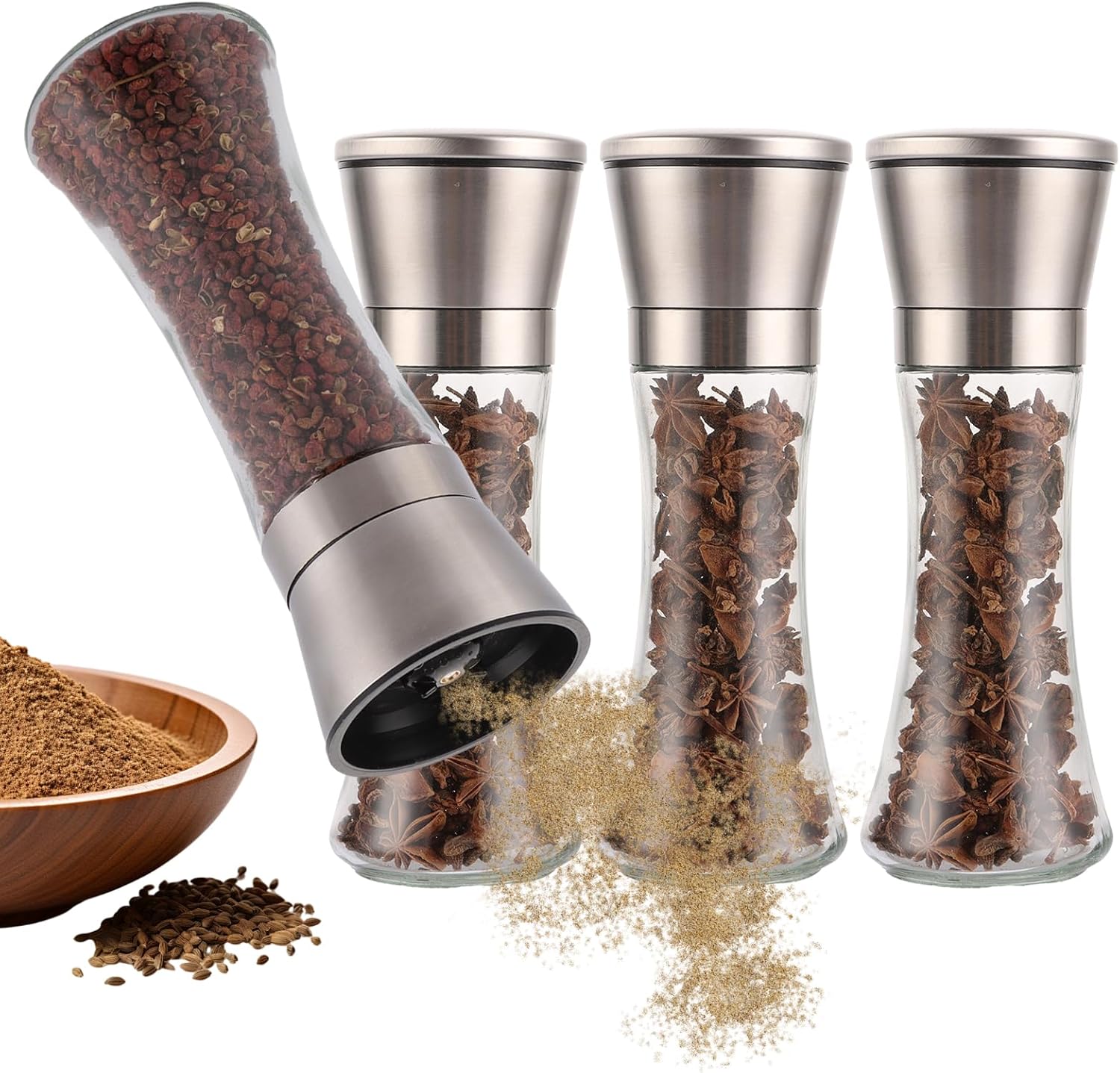 Lot de 4 moulins à sel et à poivre Vendos85 - Mathon