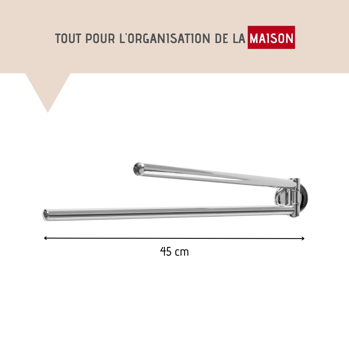 Porte serviette double gris chrome  Vision Fackelmann - Mathon - 3