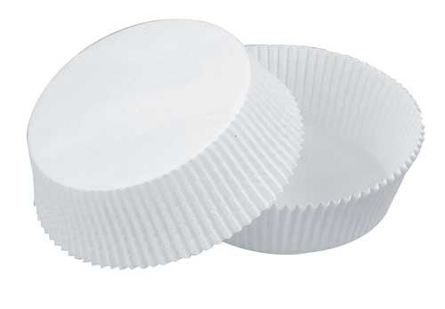 100Pcs - Caissette papier de cuisson ronde blanche siliconée   H36mm FirstPack - Mathon - 1