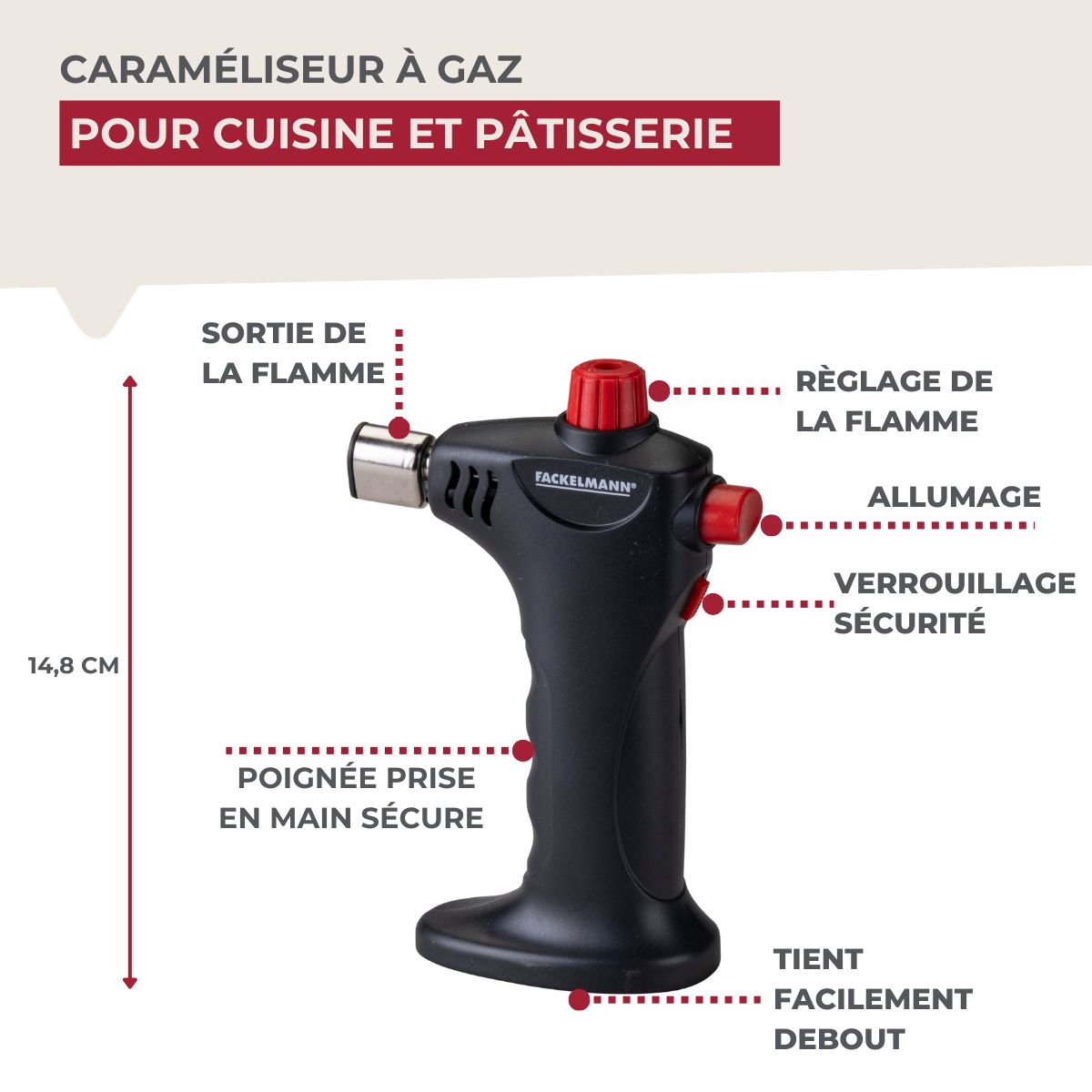 Chalumeau de cuisine à gaz Fackelmann - Mathon - 7