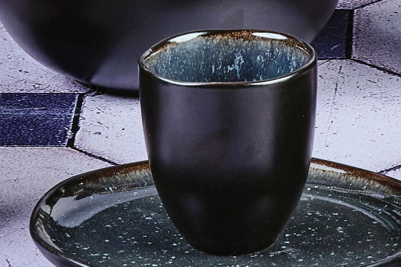 Lot de 6 tasses en grès bleu D7 Björn - Mathon - 5