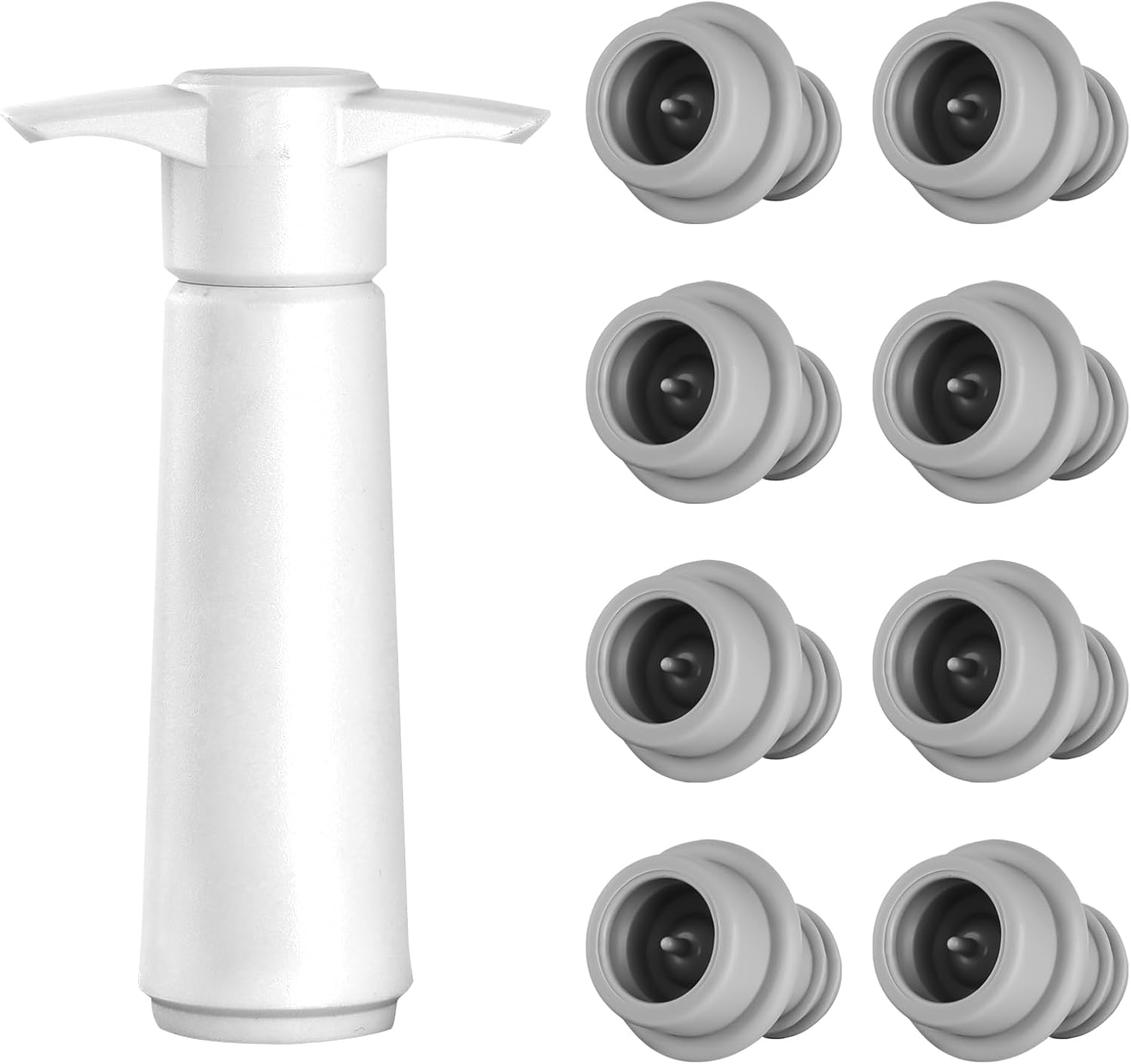 Pompe à Vide Vin Blanche avec 8 Bouchons Silicone Vendos85 - Mathon