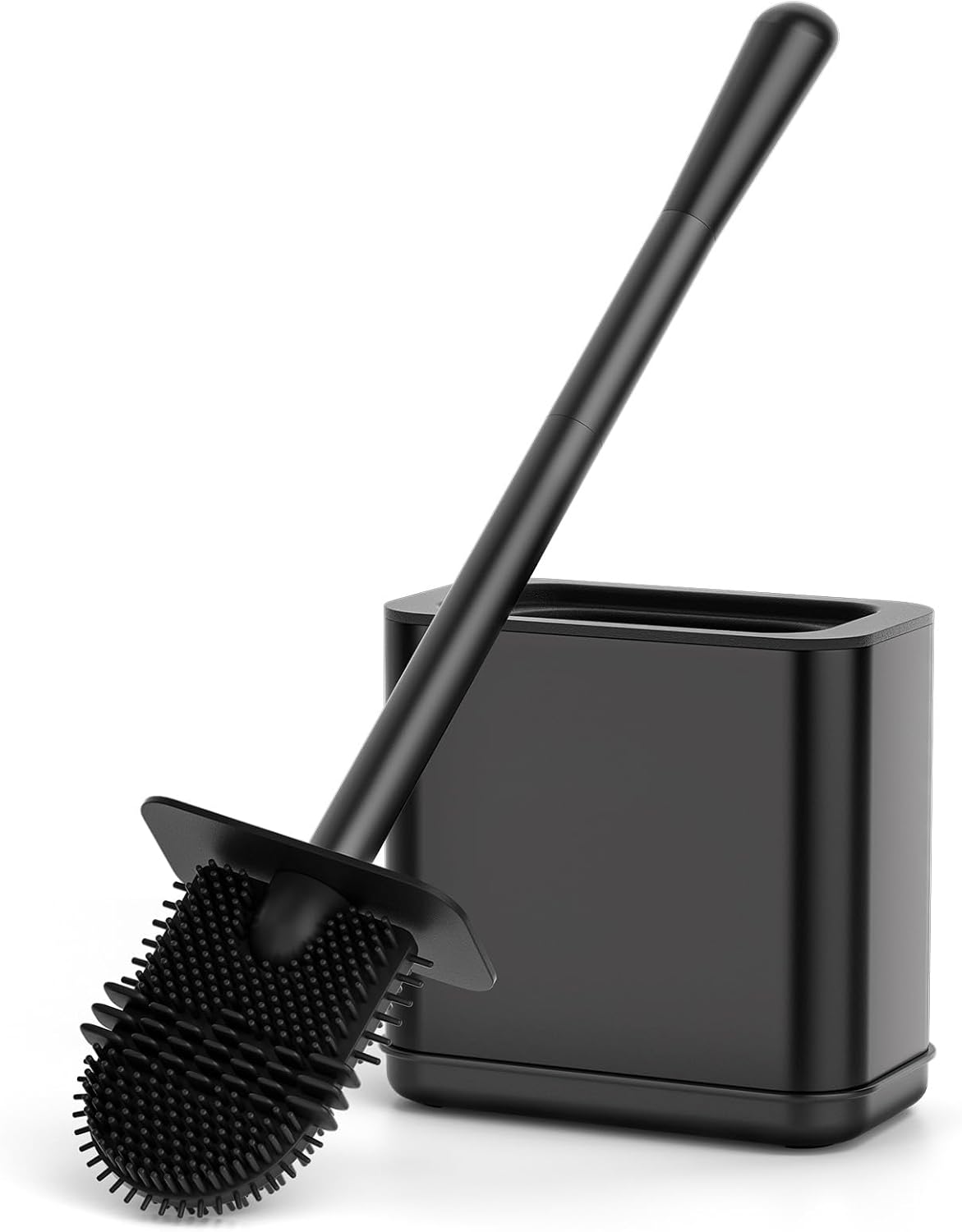 Brosse WC Silicone Noire Carrée avec Support Inox Vendos85 - Mathon