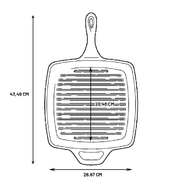 Poêle grill carrée en fonte naturelle 27 cm Lodge - Mathon - 4