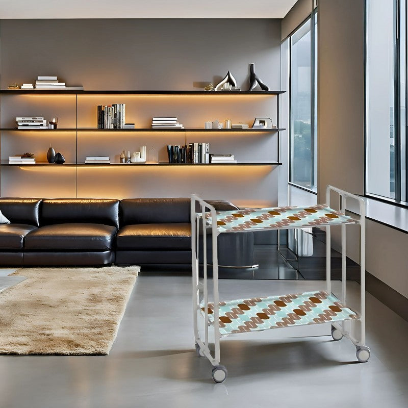 Desserte pliante 2 niveaux avec roulettes – structure gris aluminium, bauhaus Don Hierro - Mathon - 2