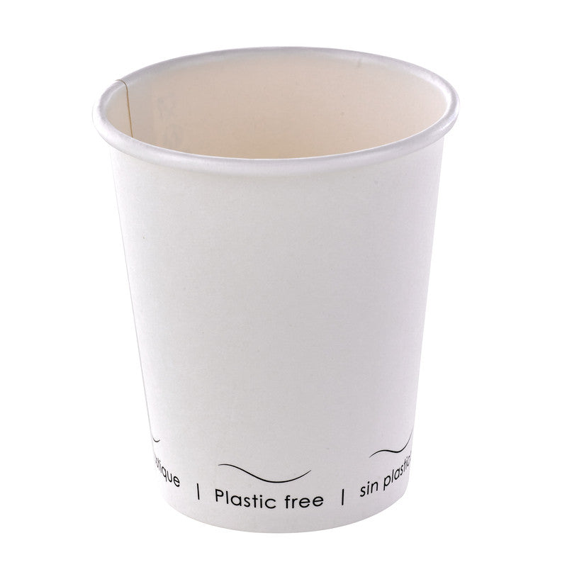 50Pcs - Gobelet Eden blanc en carton sans plastique, Waterbased  H92mm 230ml FirstPack - Mathon - 1