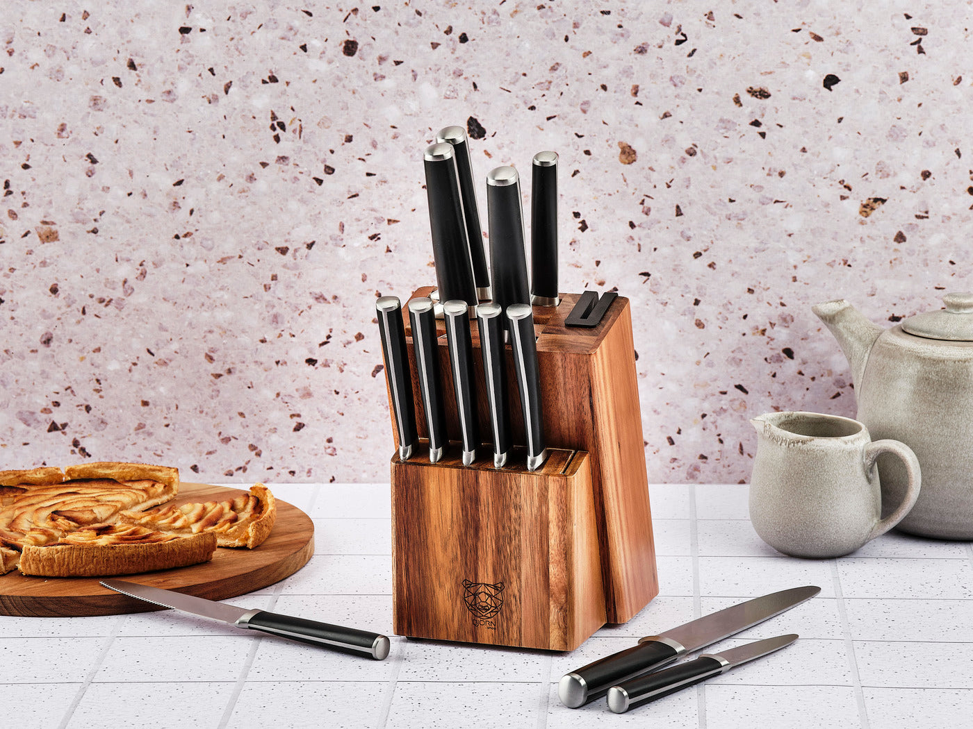 Lot de 14 couteaux de cuisine en inox noir D Björn - Mathon - 2