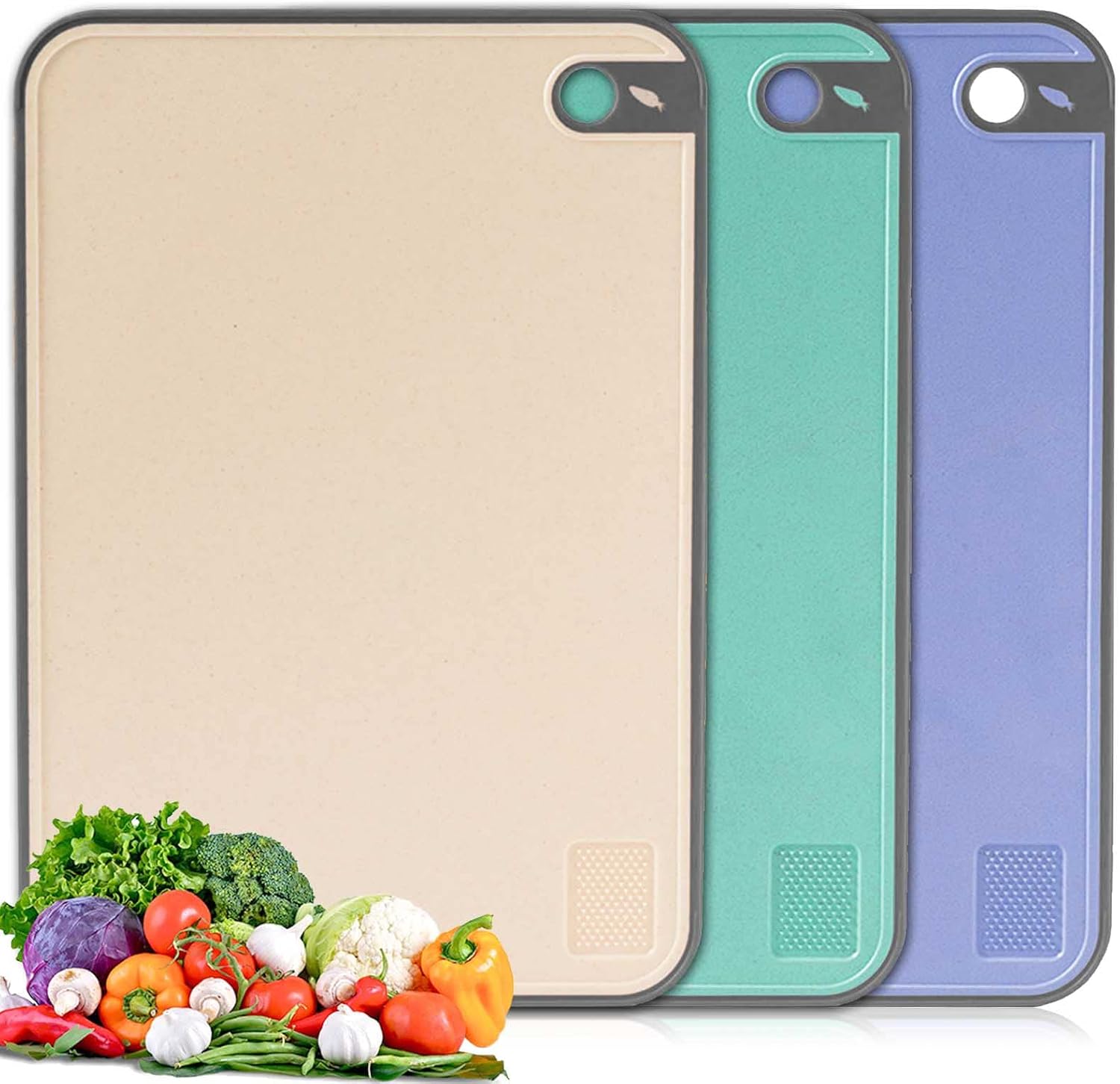 Ensemble 3 Planches à Découper Plastique Sans BPA Vendos85 - Mathon