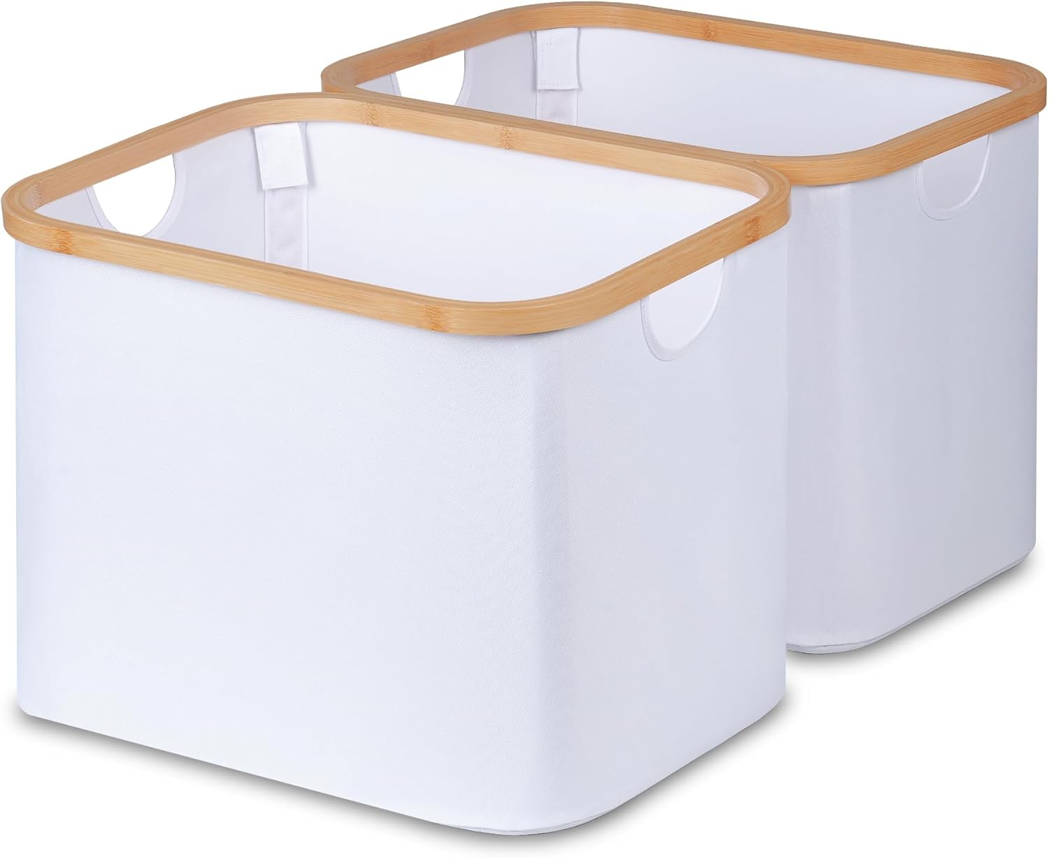 Lot de 2 paniers à linge 50 L en coton blanc Vendos85 - Mathon