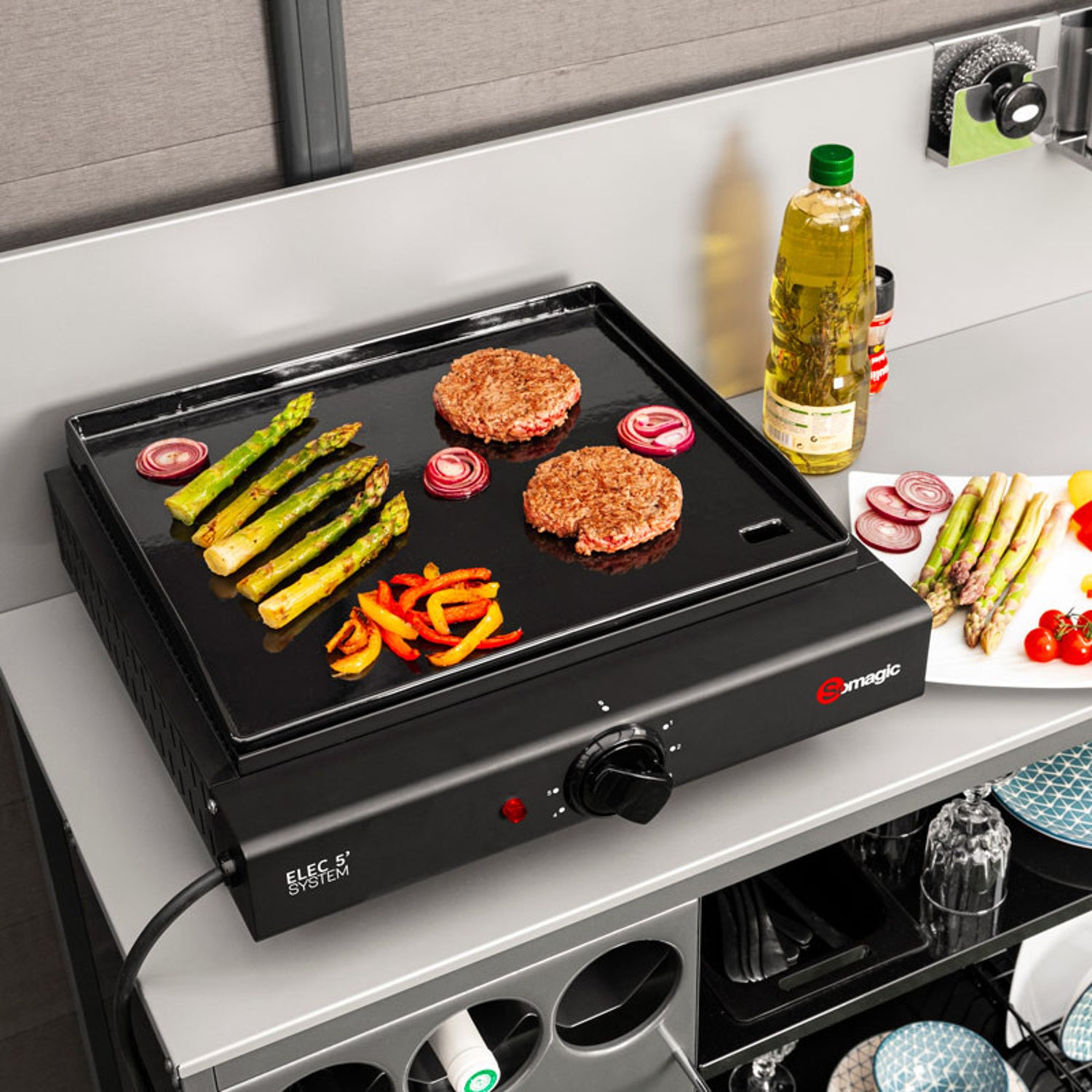 Plancha électrique en fonte OLIANA Somagic - Mathon - 4