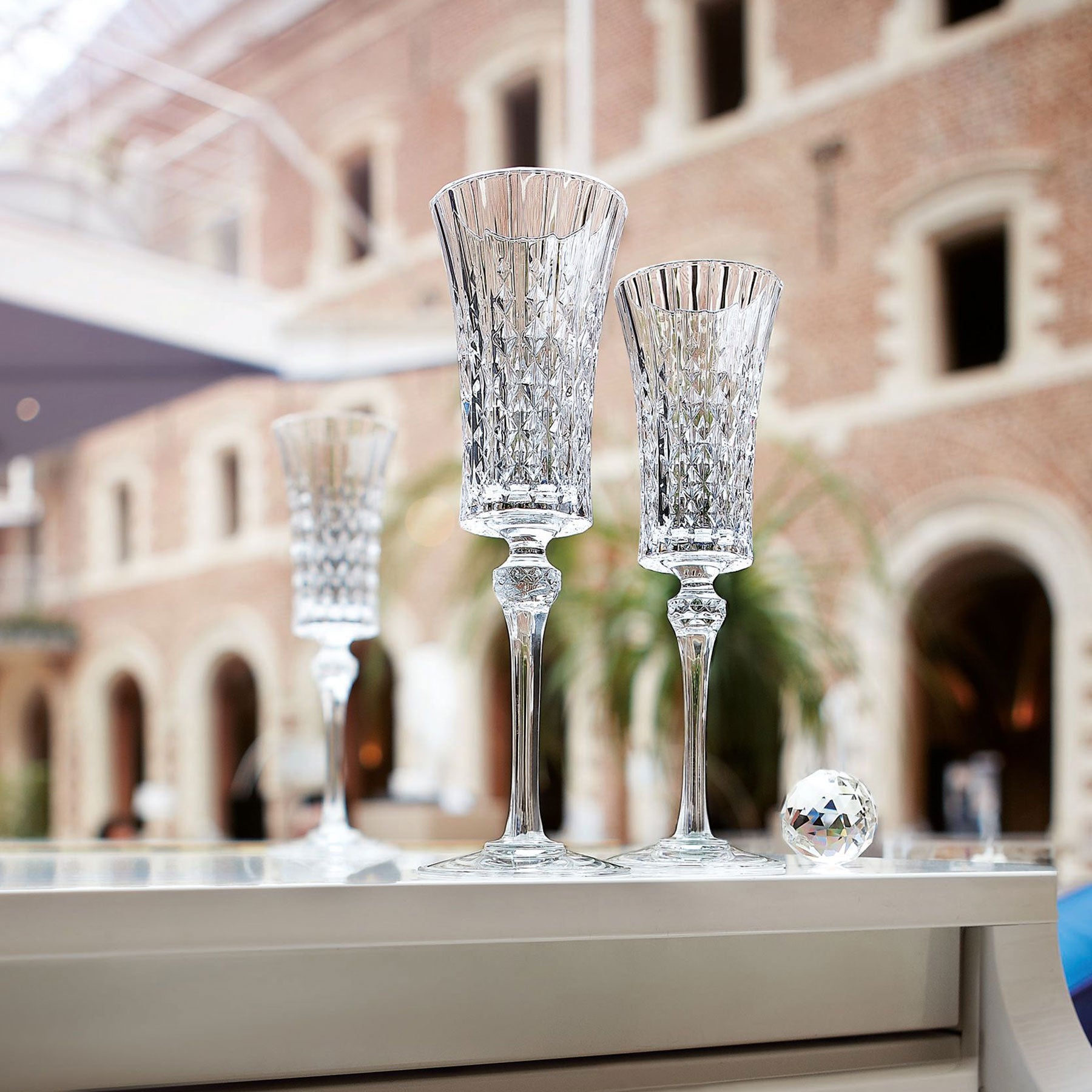 6 flûtes à champagne 15cl Lady Diamond - Cristal d
