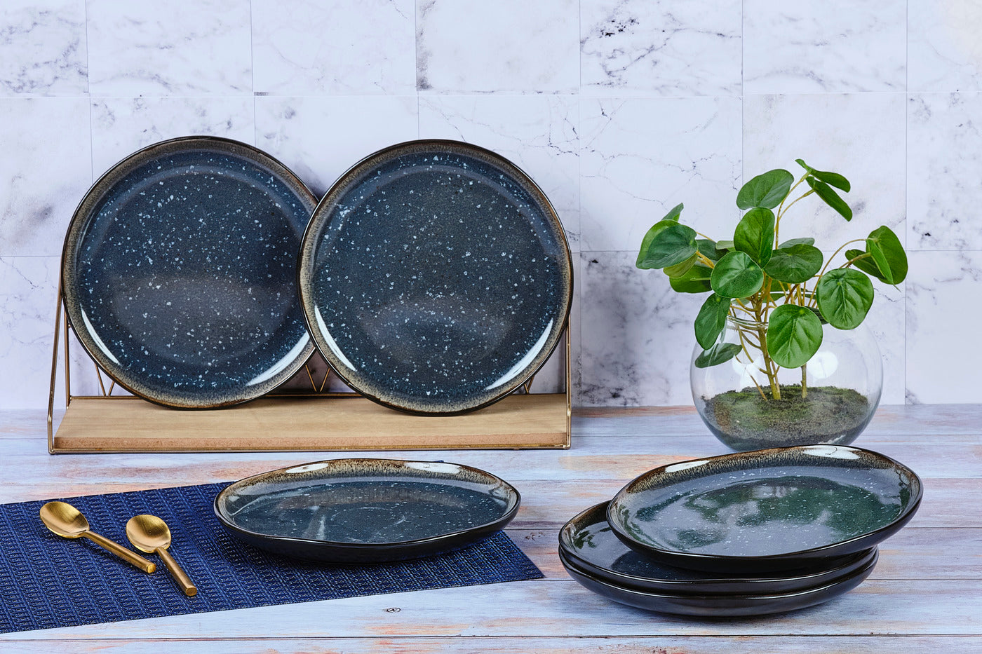 Assiette IRIS Ø21,5cm - 6 pièces - Bleu nuit Björn - Mathon - 2