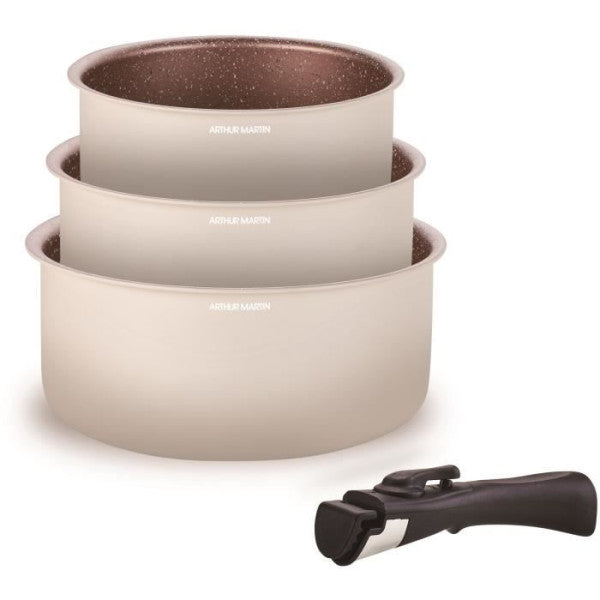 Set De 3 Casseroles Arthur Martin - Am2655 - 16-18-20 Cm + 1 Poignée A Arthur Martin - Mathon - 1