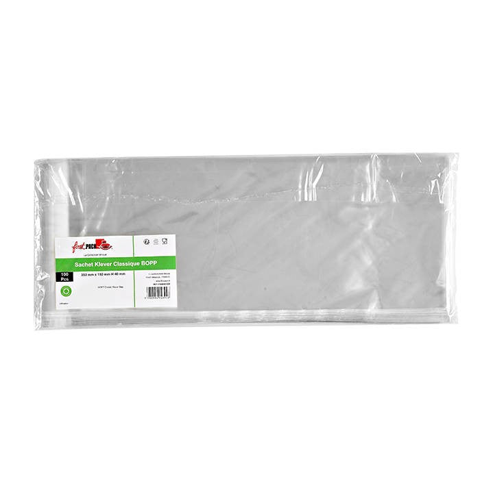 100Pcs - Sachet Klever refermable BOPP  350x150x40mm FirstPack - Mathon - 1