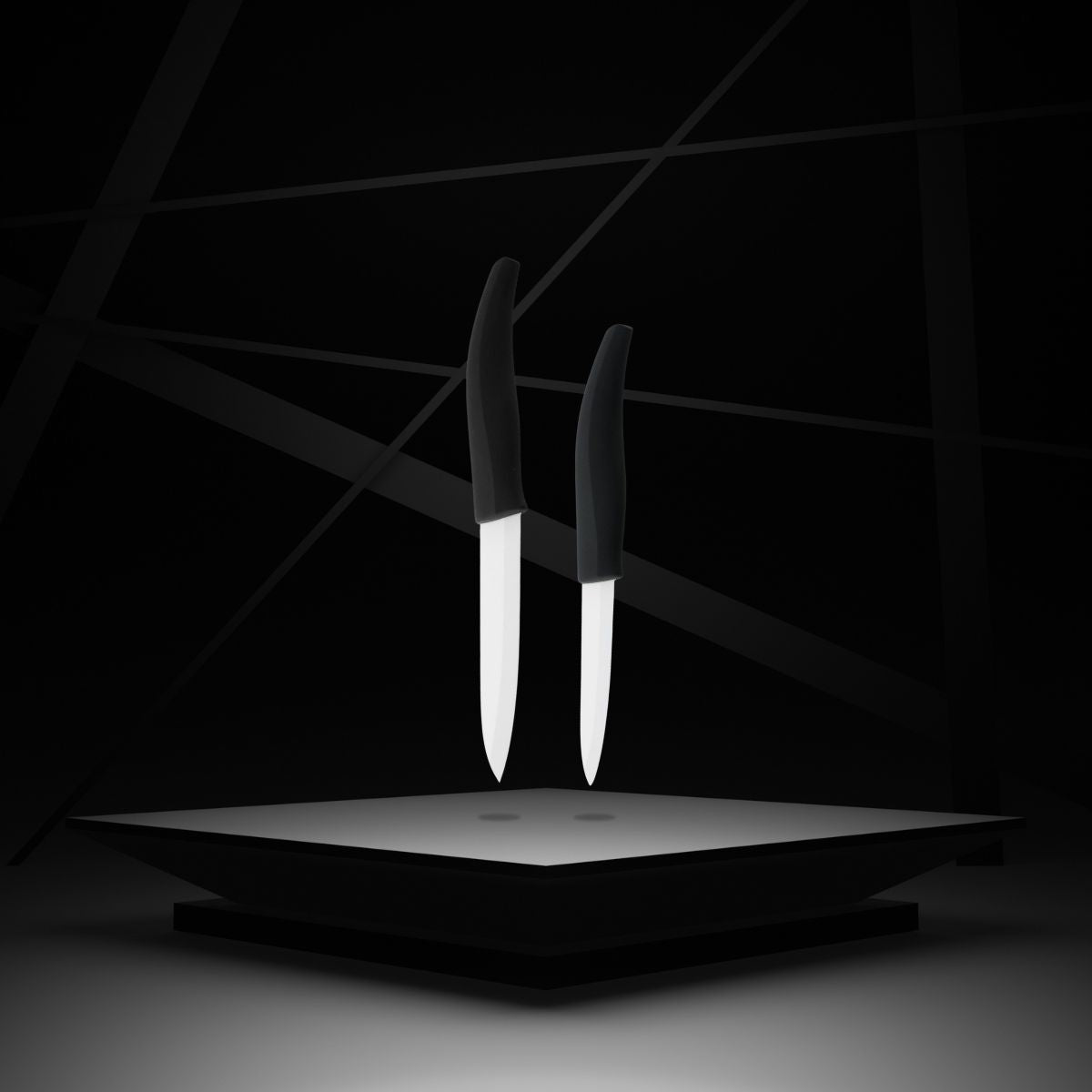 Lot de 2 couteaux avec lames en céramique de 12,5 et 18 cm de long  Céramique Nirosta - Mathon - 5