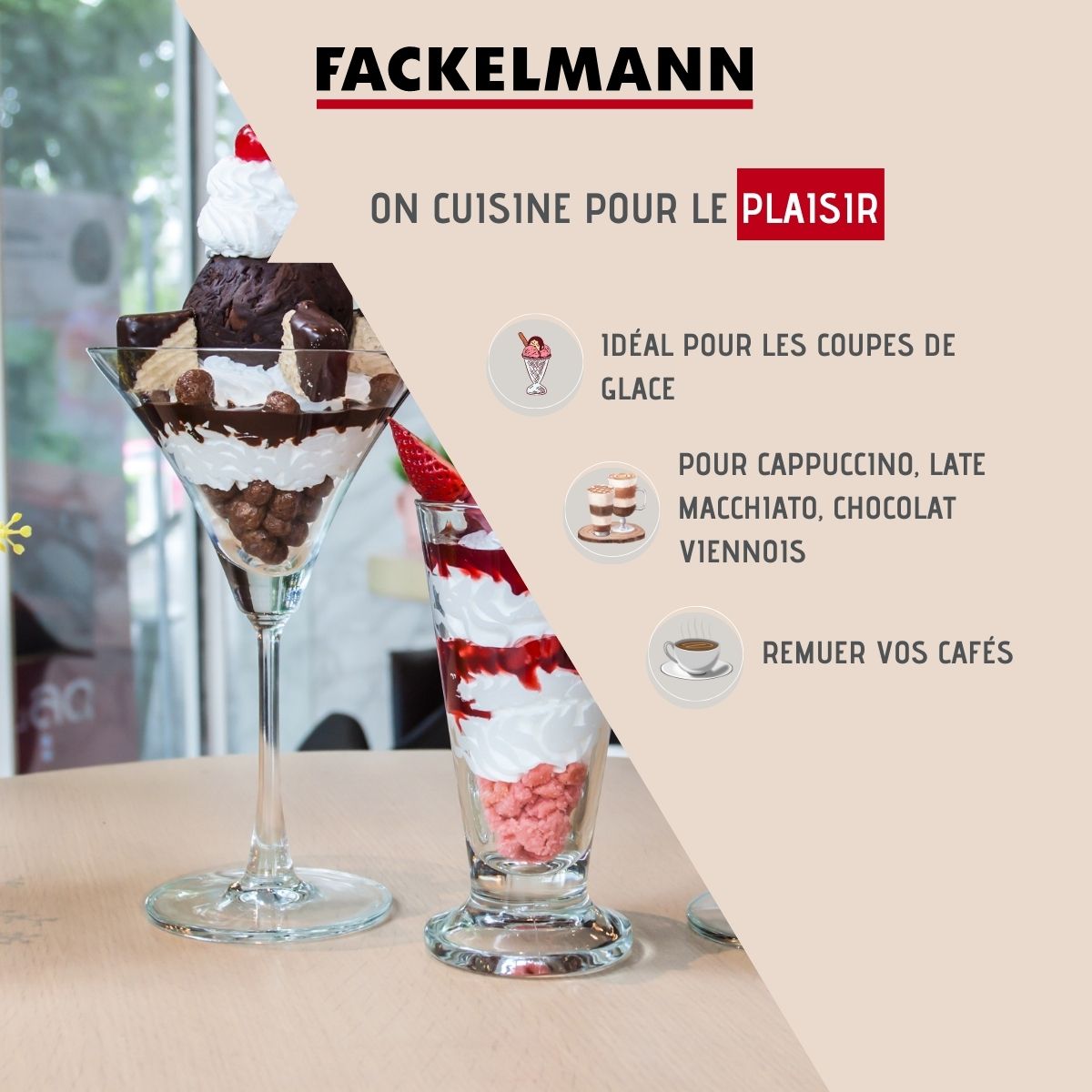 Lot de 3 cuillères à café long manche 20 cm  Petit Déjeuner Fackelmann - Mathon - 2