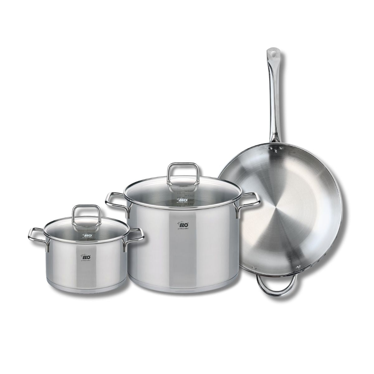 Ensemble de 1 Poêle de cuisson 32 cm et 2 faitouts 20 et 26 cm  Profi Citrin Elo - Mathon - 1