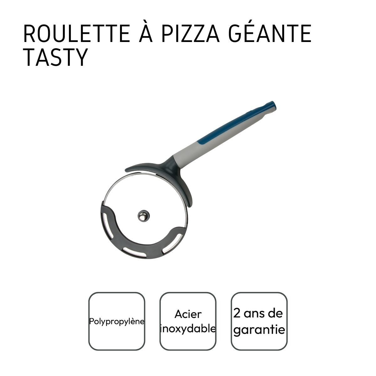 Roulette à pizza géante avec protège lame 25 cmTasty Core Tasty - Mathon - 4