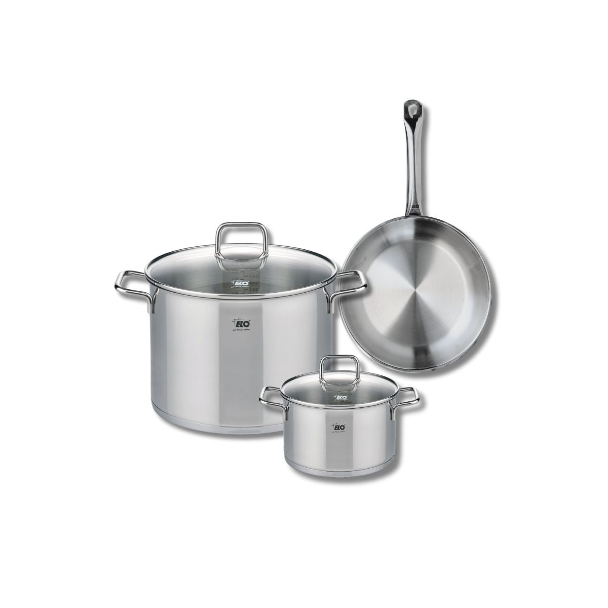 Ensemble de 1 Poêle de cuisson 24 cm et 2 faitouts 16 et 26 cm  Profi Citrin Elo - Mathon - 1