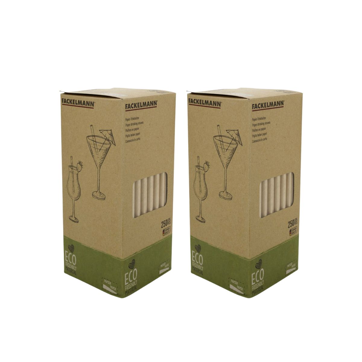 Lot de 500 pailles en papier brun 21 cm  Nature Fackelmann - Mathon - 4