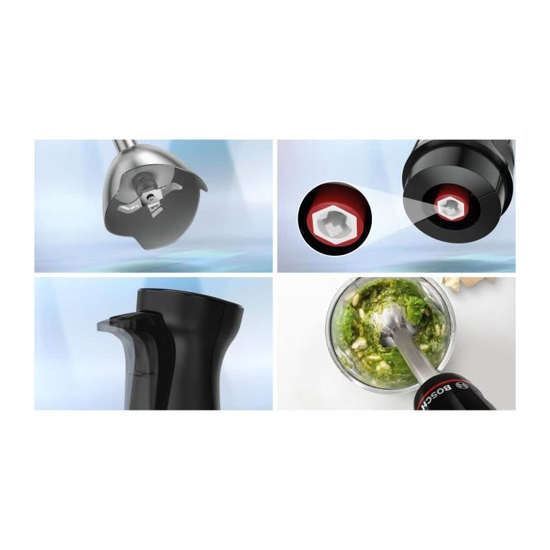 Mixeur Plongeant -   - Msm4b621 - 1000 W - 4 Lames Aiguiseés - Bol Mélangeur - Mini Hachoir - Fouet - Engrenage Céramique Bosch - Mathon - 2