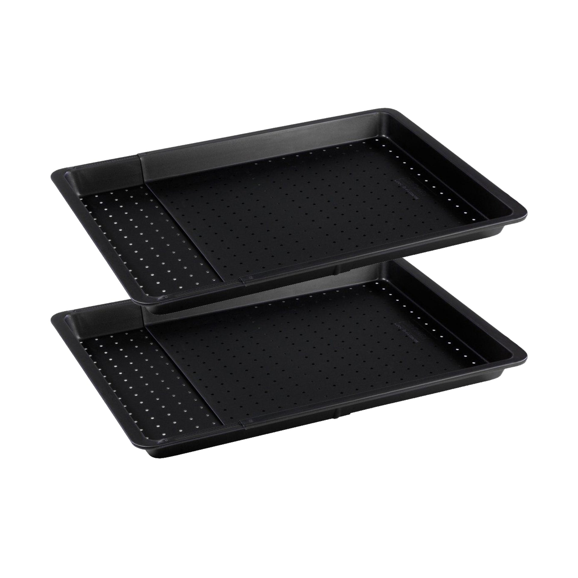 Lot de 2 plaques à pizza rectangulaires perforées extensibles 37 à 52 x 33 cm Zenker Black Metallic Zenker - Mathon - 1
