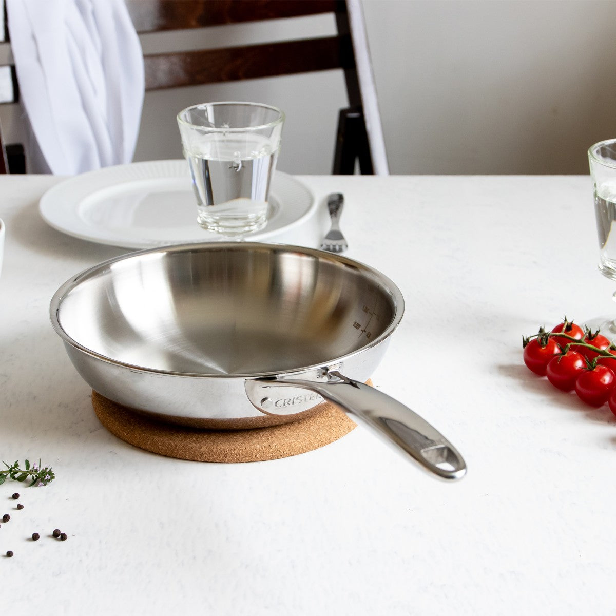 Poêle sautoir en inox 18cm Cristel - Mathon - 3