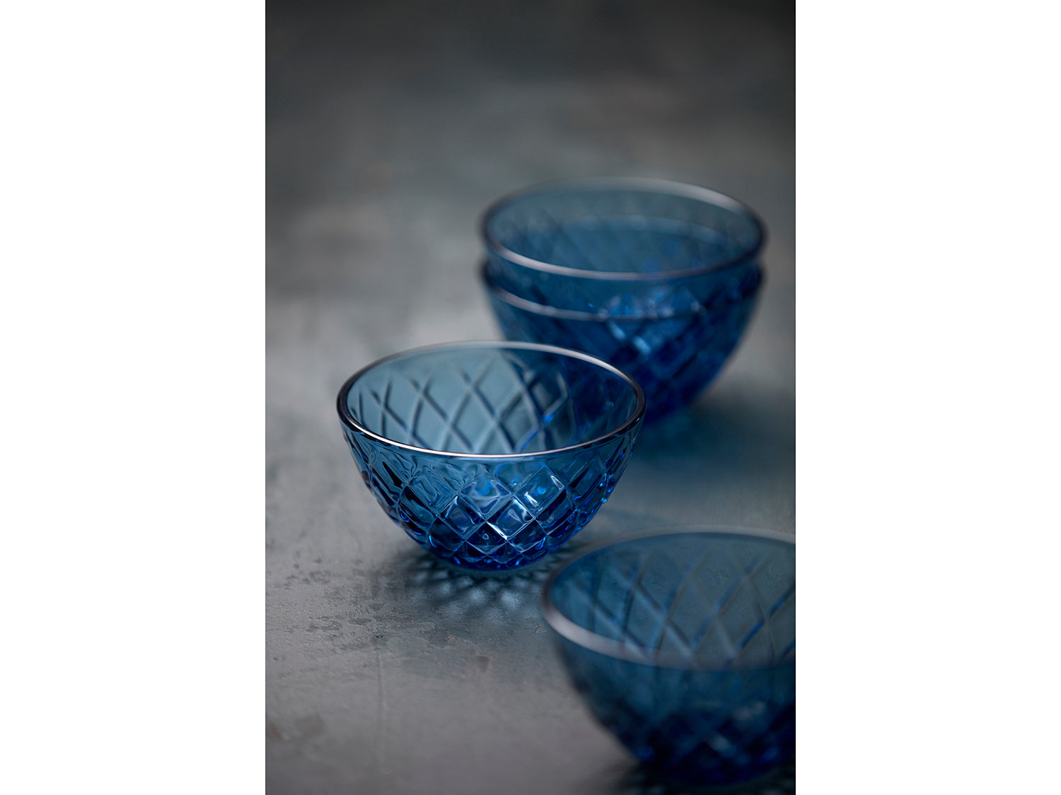 Ensemble de 4 bols SORRENTO 12cm en verre Bleu Lyngby Glas - Mathon - 8