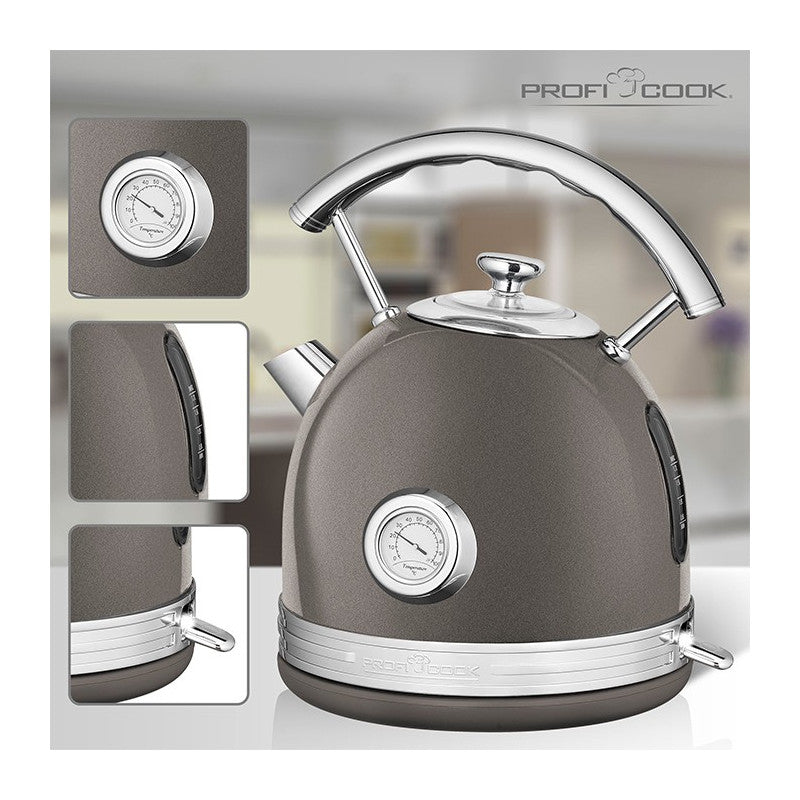 Bouilloire vintage 1,7L 2200W Proficook PC-WKS 1192 Anthracite Proficook - Mathon - 2