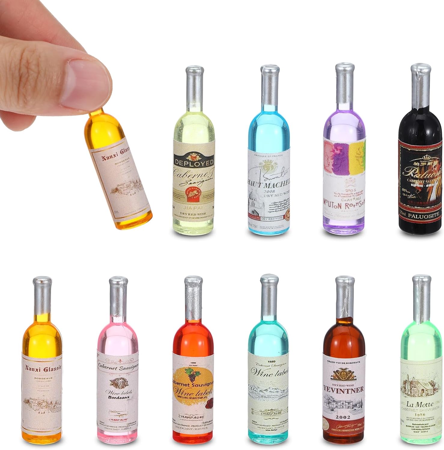 Lot de 10 Mini Bouteilles de Vin Décoratives Vendos85 - Mathon