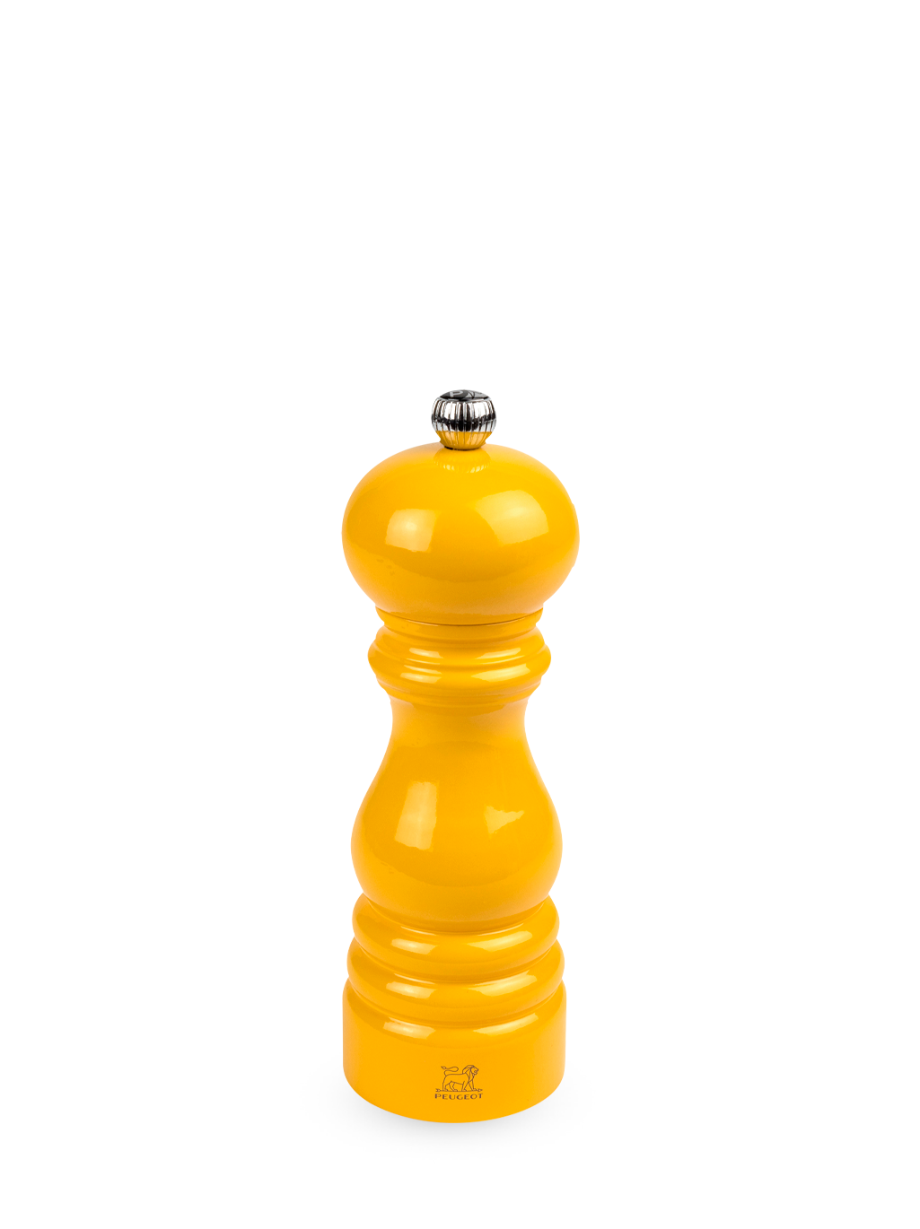 Paris Moulin à poivre manuel en bois laqué, jaune safran, 18 cm - 7in. Peugeot - Mathon - 1