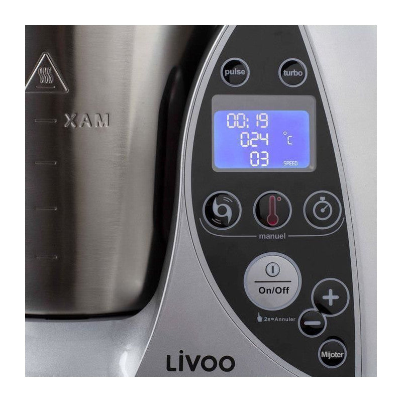 Livoo Dop142g Robot Culinaire Chauffant - Gris Et Metal Livoo - Mathon - 3
