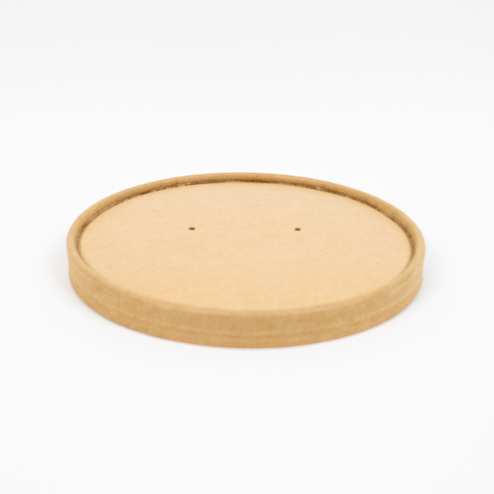 45Pcs - Couvercle plat brun en carton kraft perforé pour la vapeur  H16mm FirstPack - Mathon