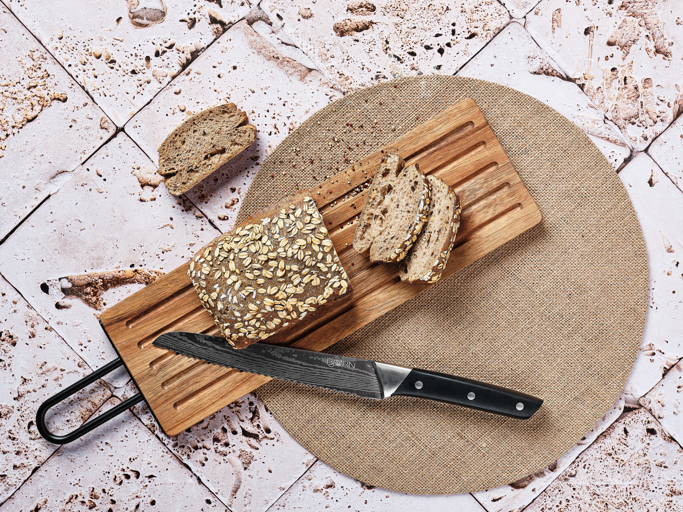 Lot de 6 couteaux de cuisine en inox noir D Björn - Mathon - 6