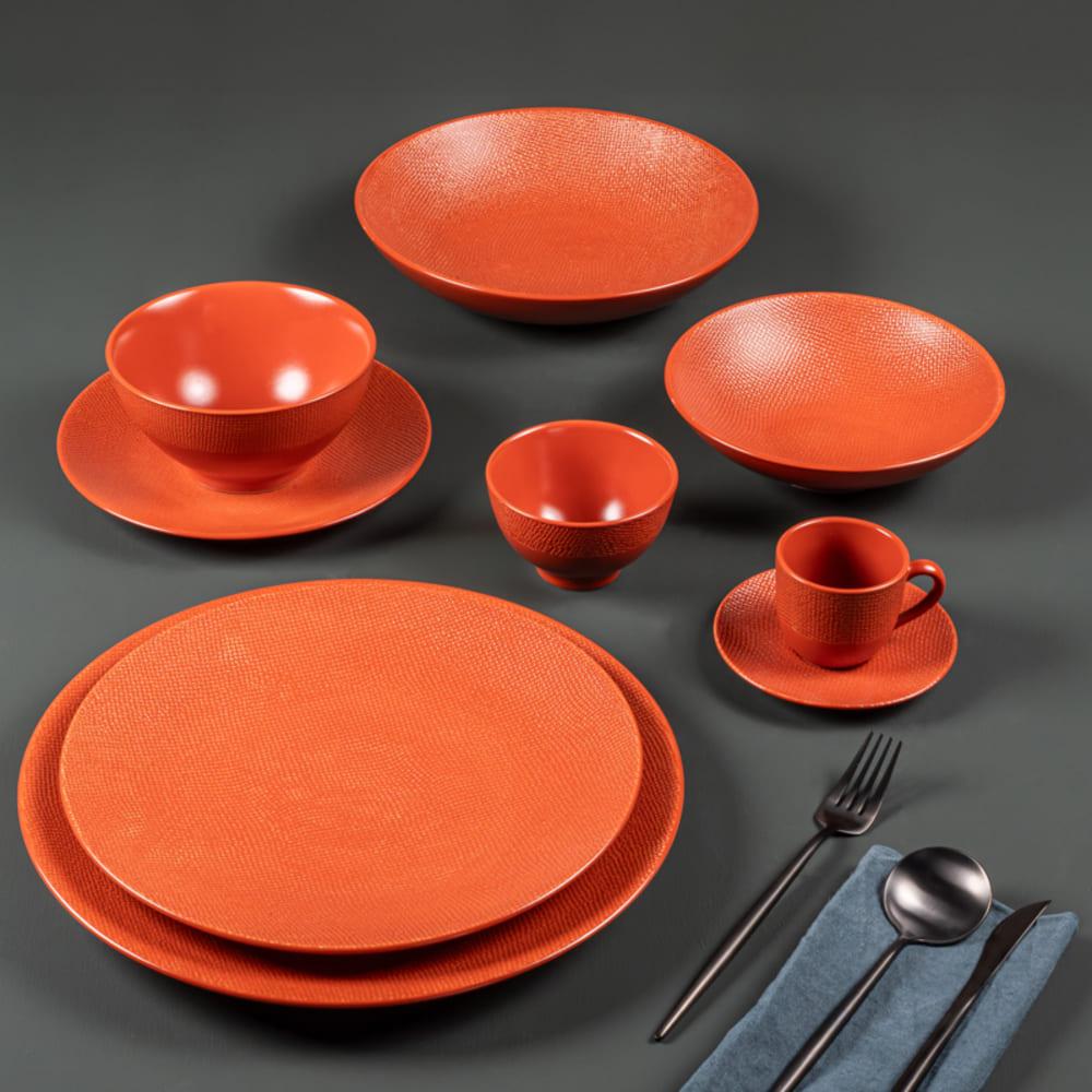 Tasse à thé et sous-tasse Vésuvio terra 22 cl (lot de 6) Table passion - Mathon - 2