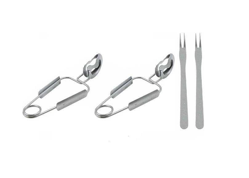 Ensemble pince et fourchette à escargots inox Vendos85 - Mathon
