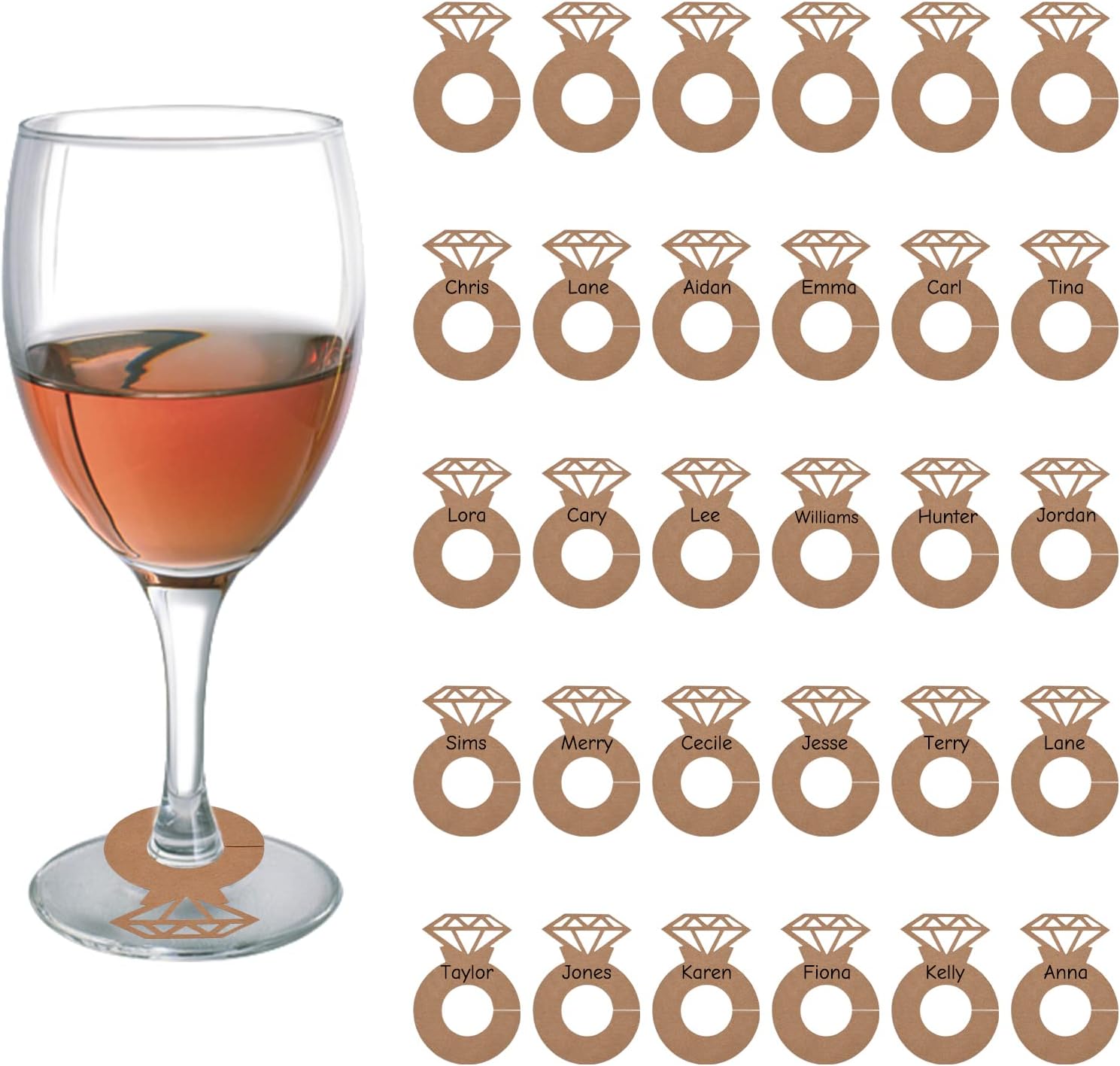 50 Pendentifs en Papier Kraft pour Verres à Vin Vendos85 - Mathon