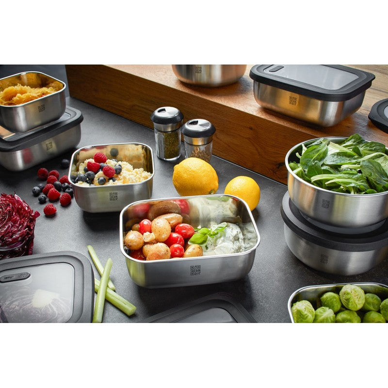 Lot de 2 récipients rectangulaire en acier inoxydable Gefu - Mathon - 5