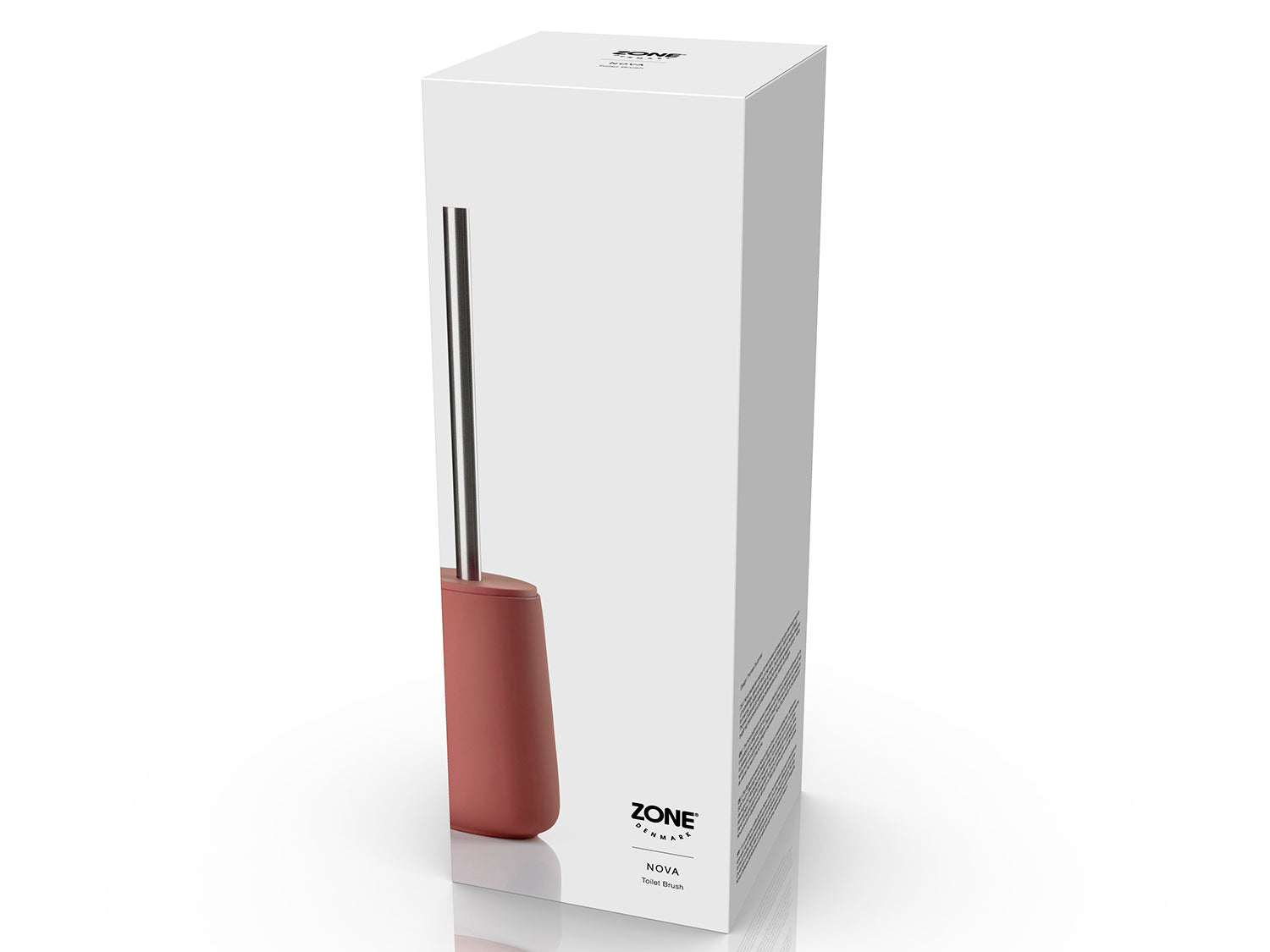 Brosse de toilette NOVA en porcelaine et acier Peach Red Zone Denmark - Mathon - 2